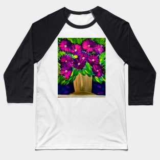 abstract purple flowers Baseball T-Shirt